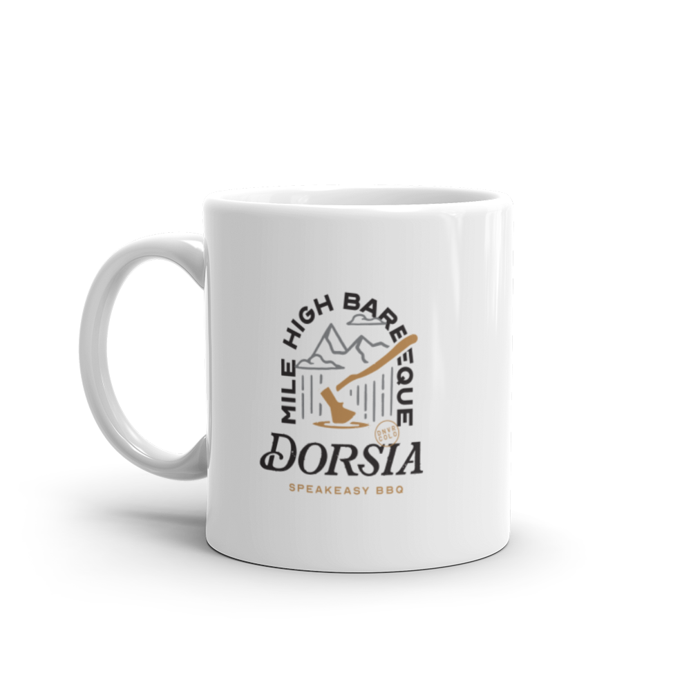 Dorsia Mile High BBQ White glossy mug