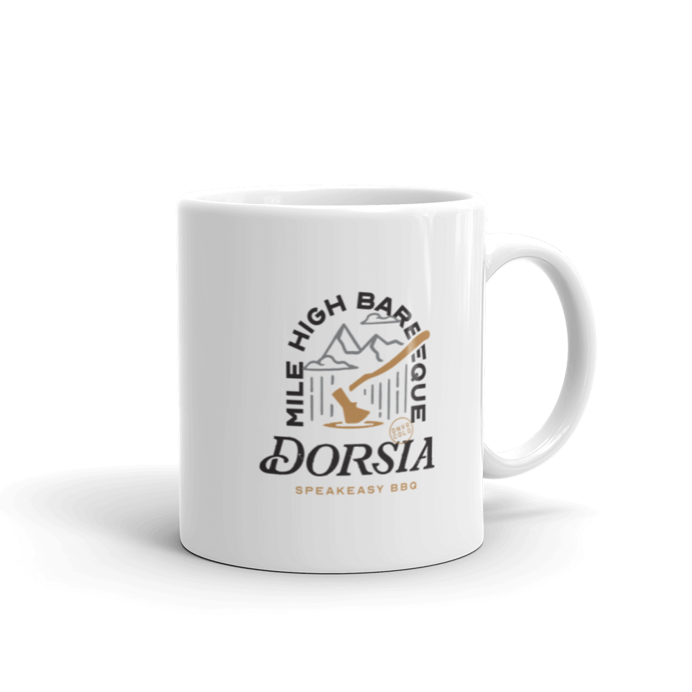 Dorsia Mile High BBQ White glossy mug