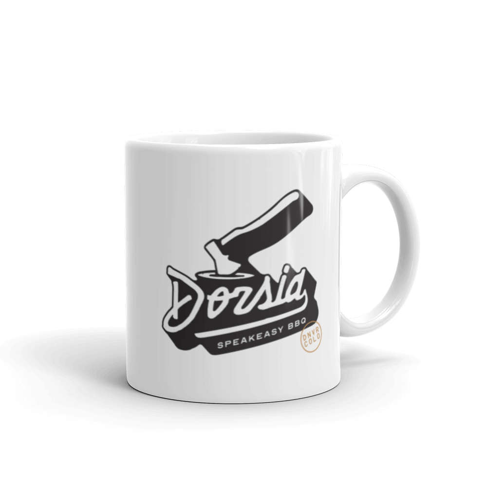 Dorsia Retro Logo White glossy mug