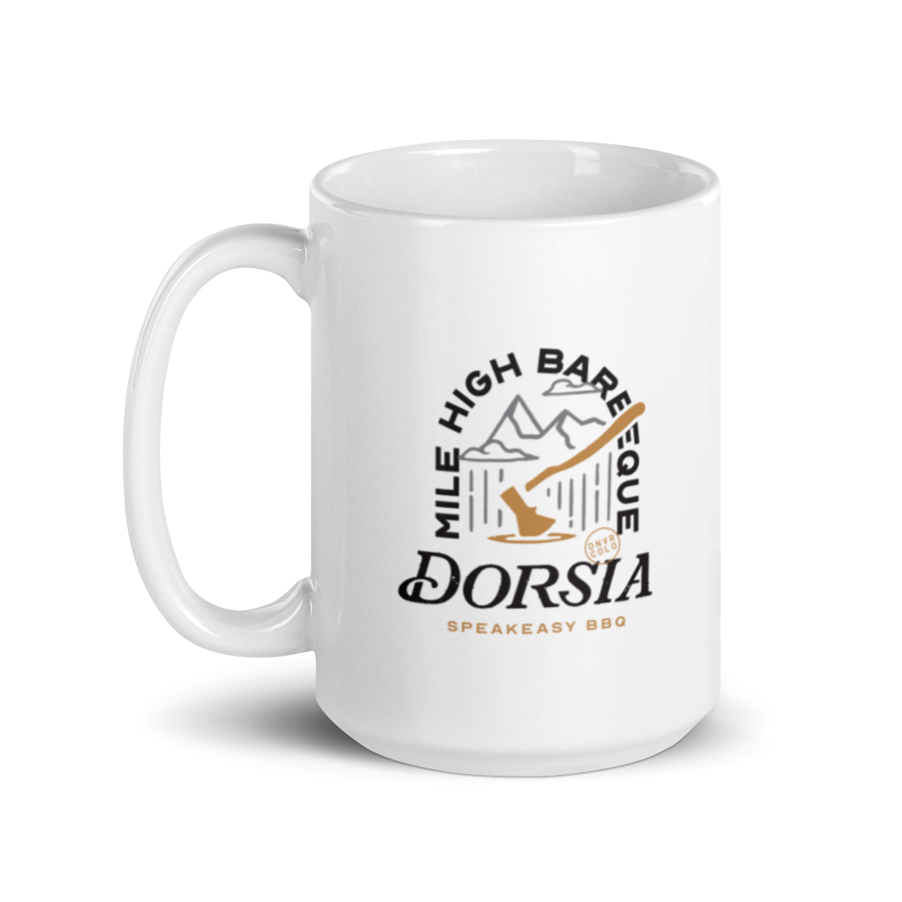 Dorsia Mile High BBQ White glossy mug