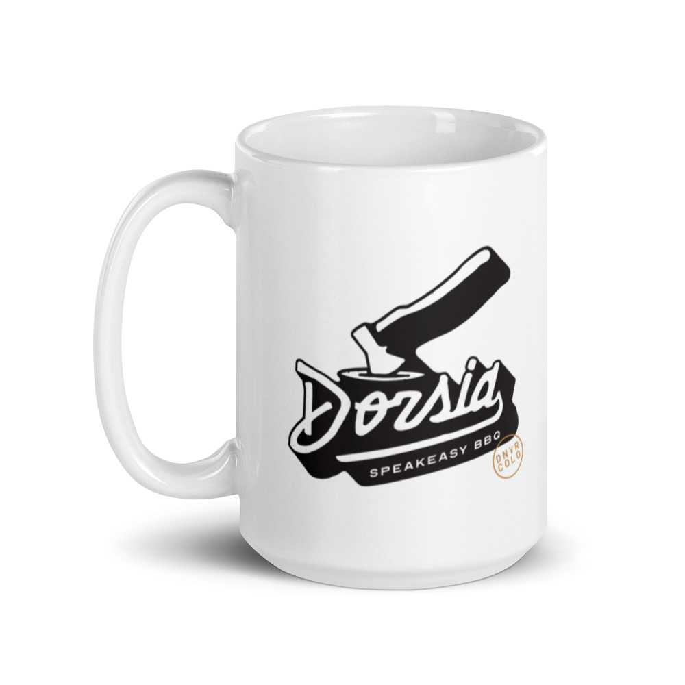 Dorsia Retro Logo White glossy mug
