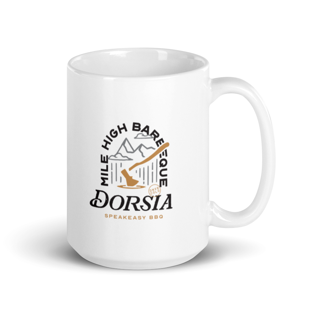 Dorsia Mile High BBQ White glossy mug