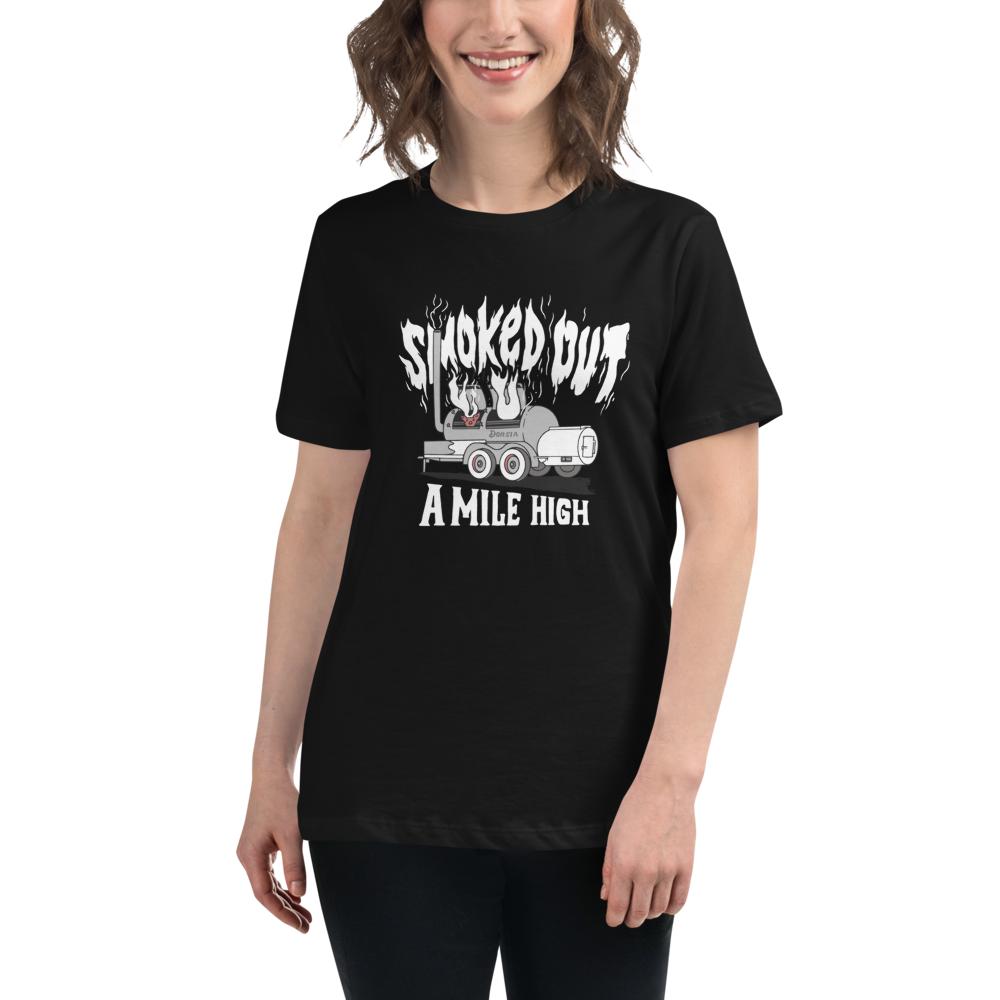 Smoked Out A Mile High - Womens Tshirt (White Text)