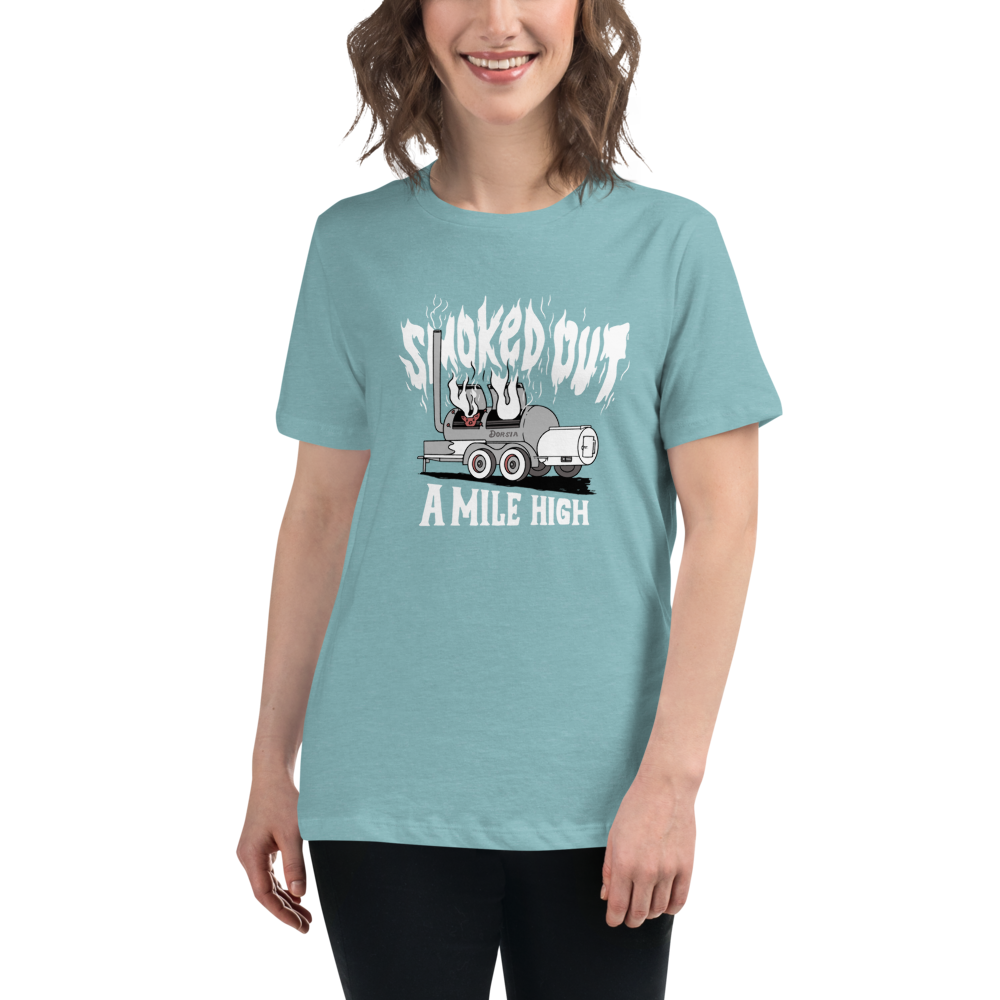 Smoked Out A Mile High - Womens Tshirt (White Text)