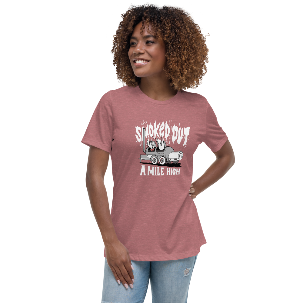 Smoked Out A Mile High - Womens Tshirt (White Text)