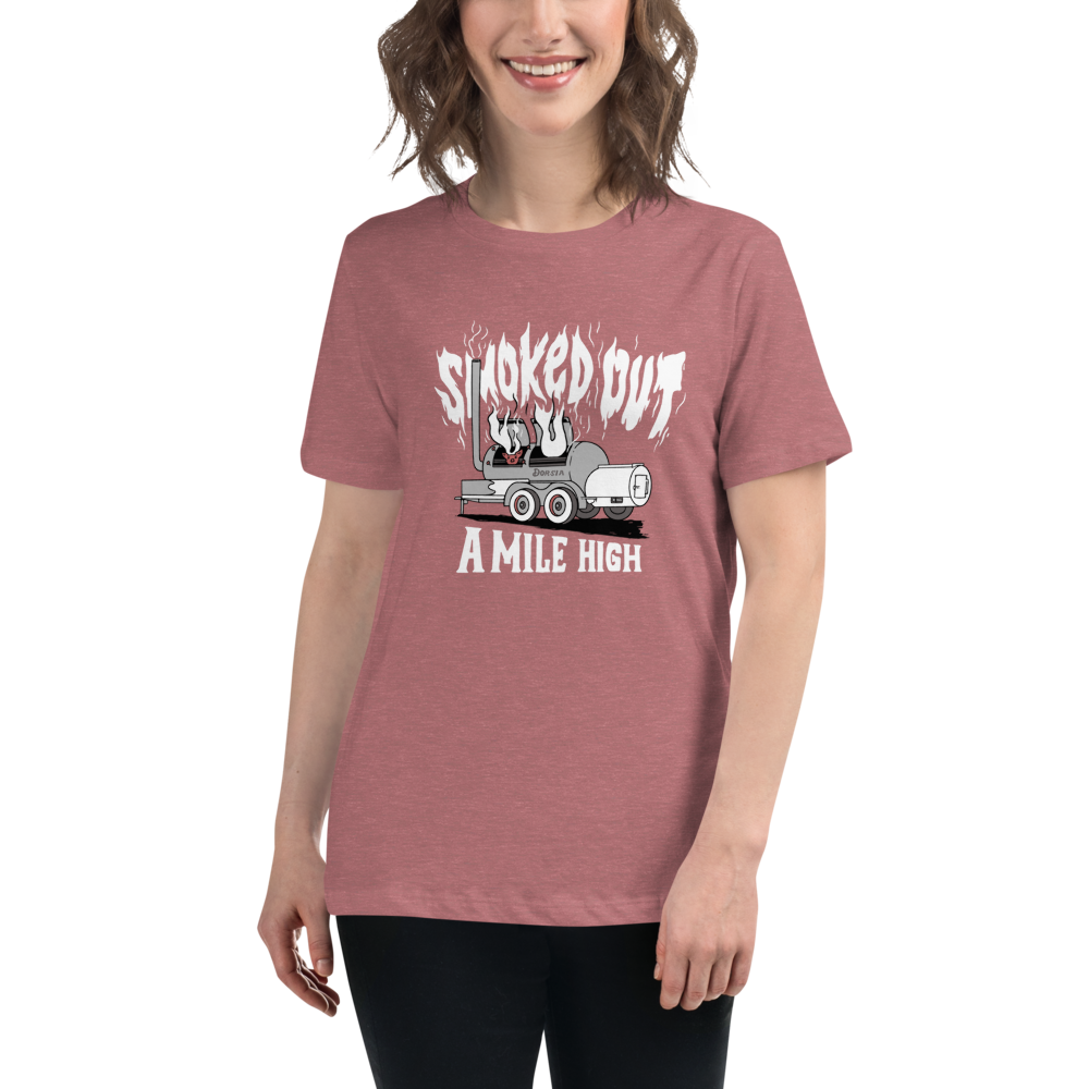 Smoked Out A Mile High - Womens Tshirt (White Text)