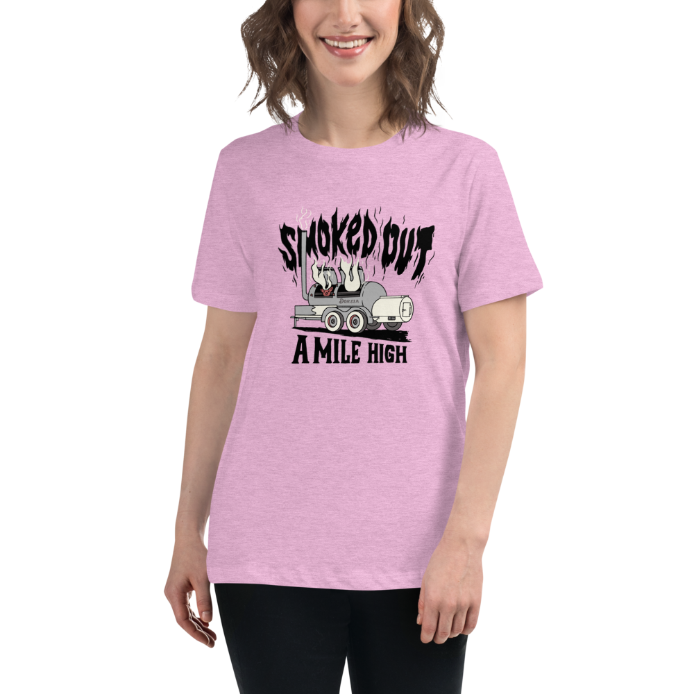 Smoked Out A Mile High - Womens Tshirt (Black Text)