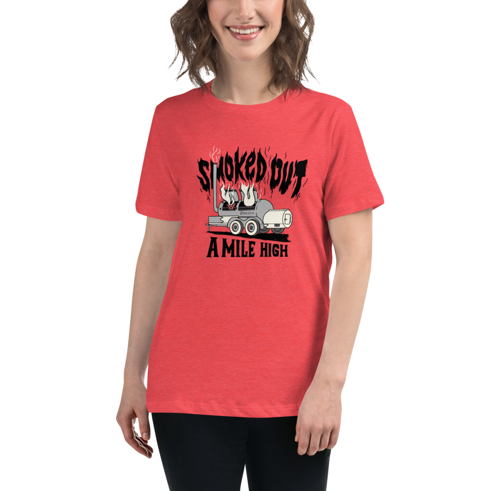 Smoked Out A Mile High - Womens Tshirt (Black Text)