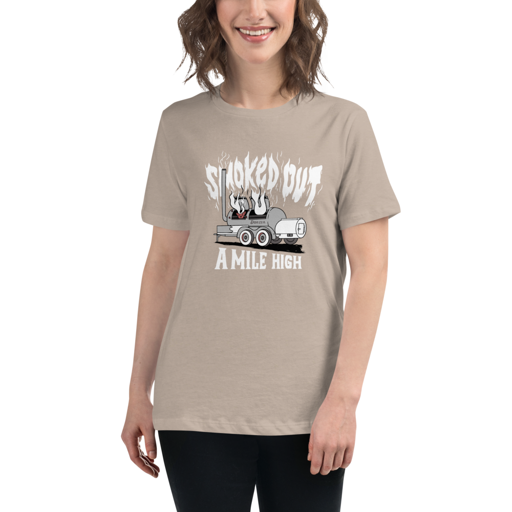 Smoked Out A Mile High - Womens Tshirt (White Text)