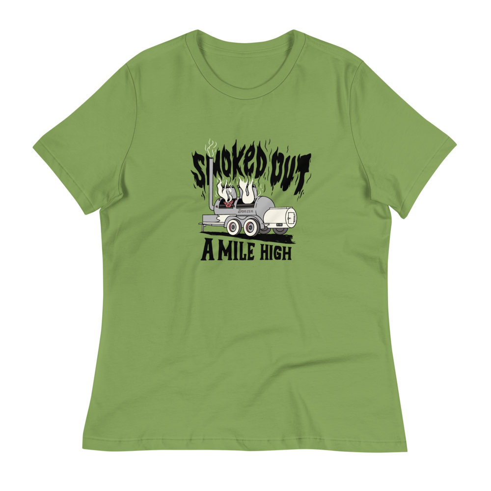 Smoked Out A Mile High - Womens Tshirt (Black Text)