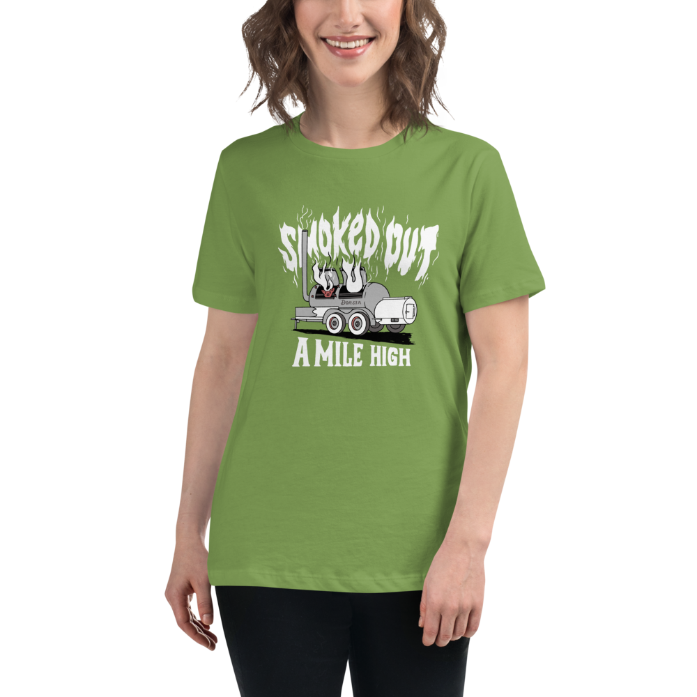 Smoked Out A Mile High - Womens Tshirt (White Text)