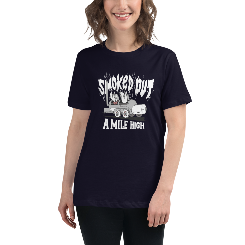 Smoked Out A Mile High - Womens Tshirt (White Text)
