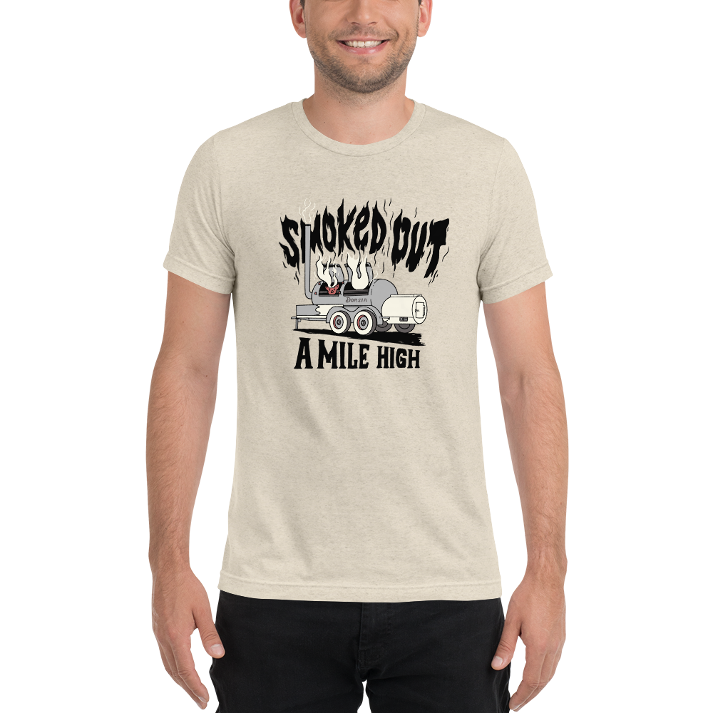 Smoked Out A Mile High - Tshirt (Black Text)