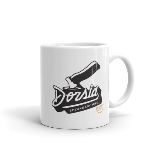 Dorsia Retro Logo White glossy mug