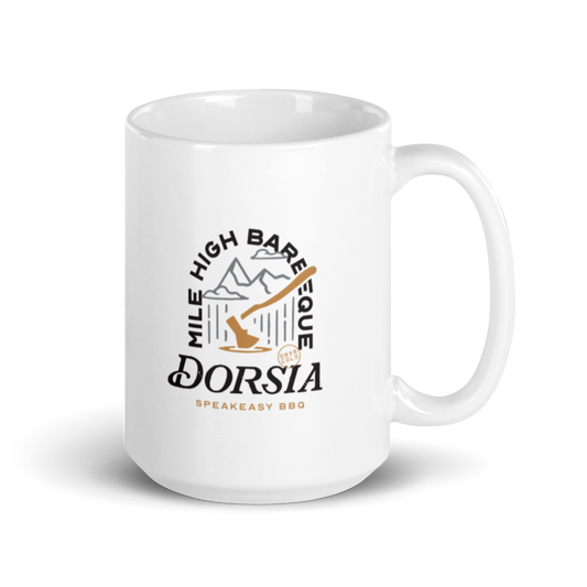 Dorsia Mile High BBQ White glossy mug