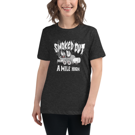 Smoked Out A Mile High - Womens Tshirt (White Text)