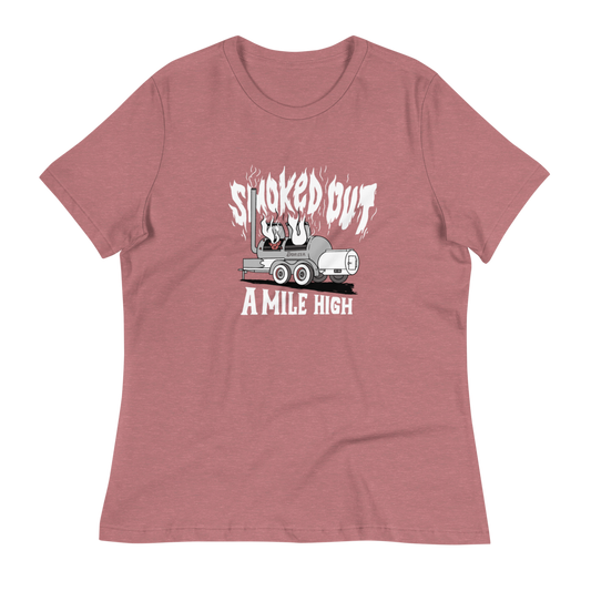 Smoked Out A Mile High - Womens Tshirt (White Text)
